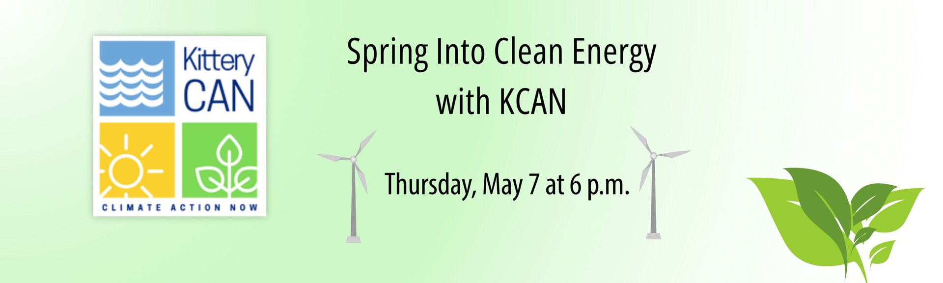 Spring into Clean Energy with KCAN
Thursday, May 7 at 6 p.m.