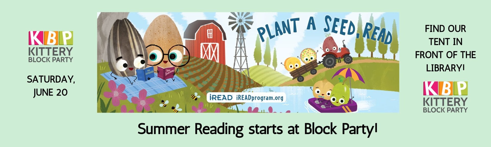Summer Reading starts at block party! Saturday, June 20
Find our tent in front of the library!