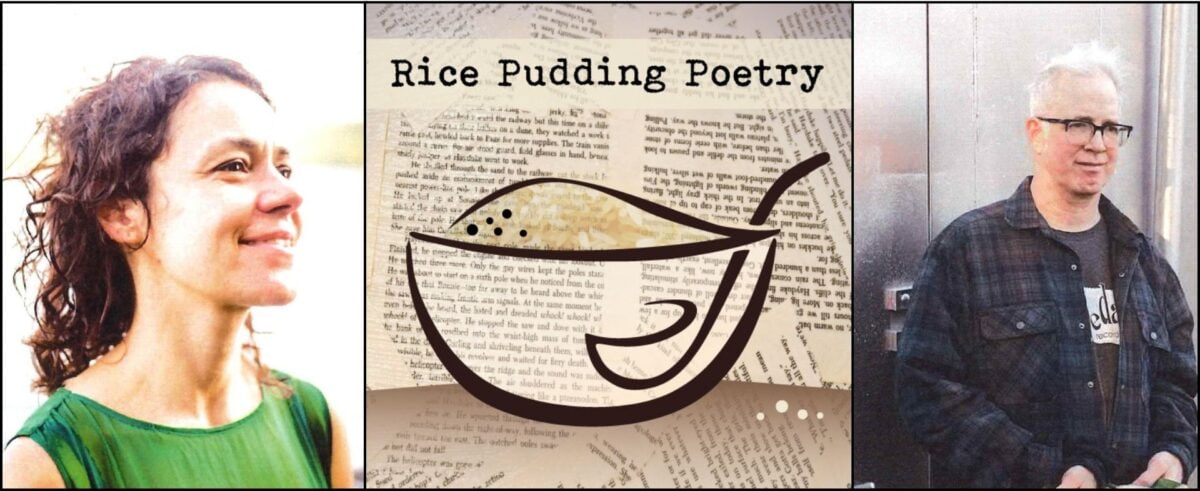 Rice Pudding poetry logo with Exa Chrusciel and Guy Capecelatro